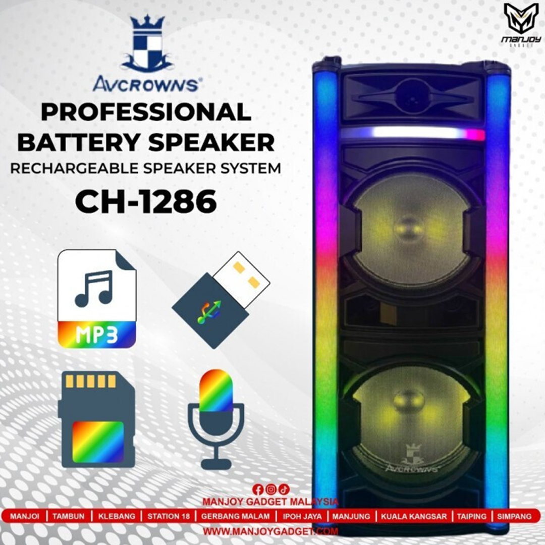 Ηχείο με λειτουργία Karaoke CH-1286 σε Μαύρο Χρώμα