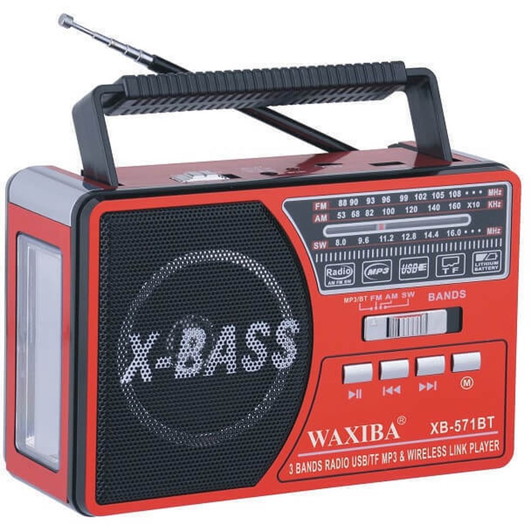 Waxiba XB-751BT Φορητό Ραδιόφωνο Επαναφορτιζόμενο με Bluetooth Κόκκινο
