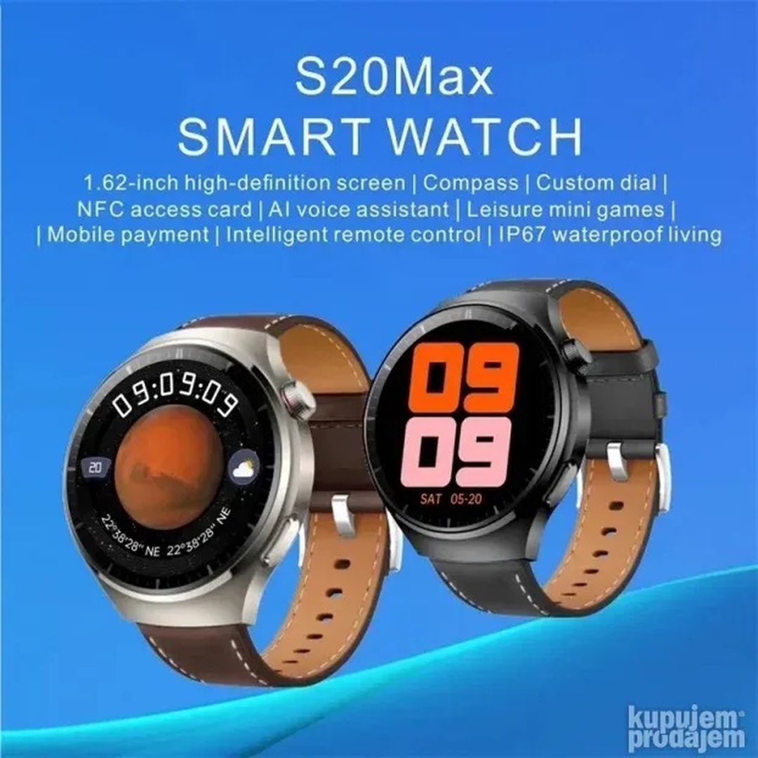 S20 MAX 46mm Smartwatch Μαύρο