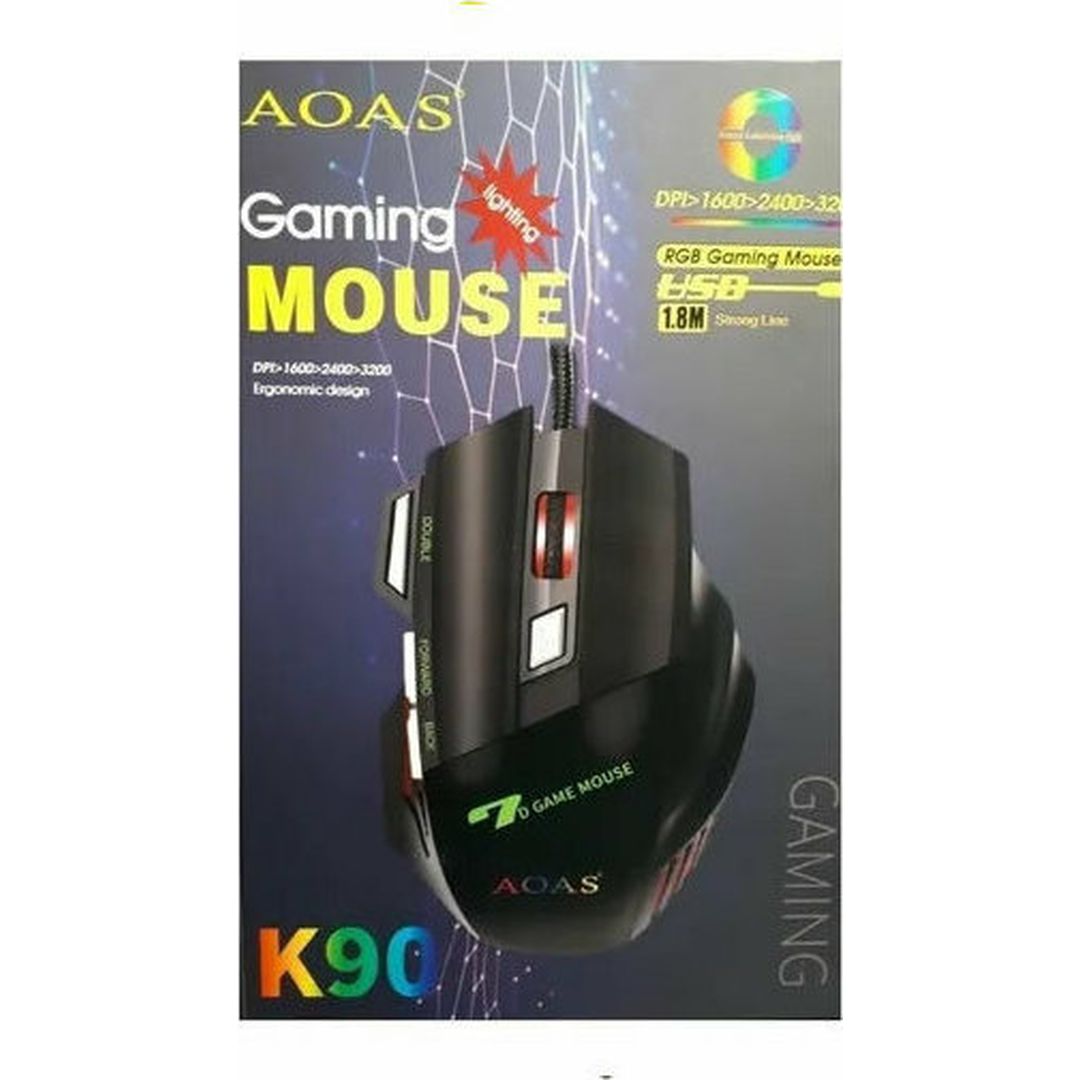 AOAS K90 Gaming Ποντίκι Μαύρο