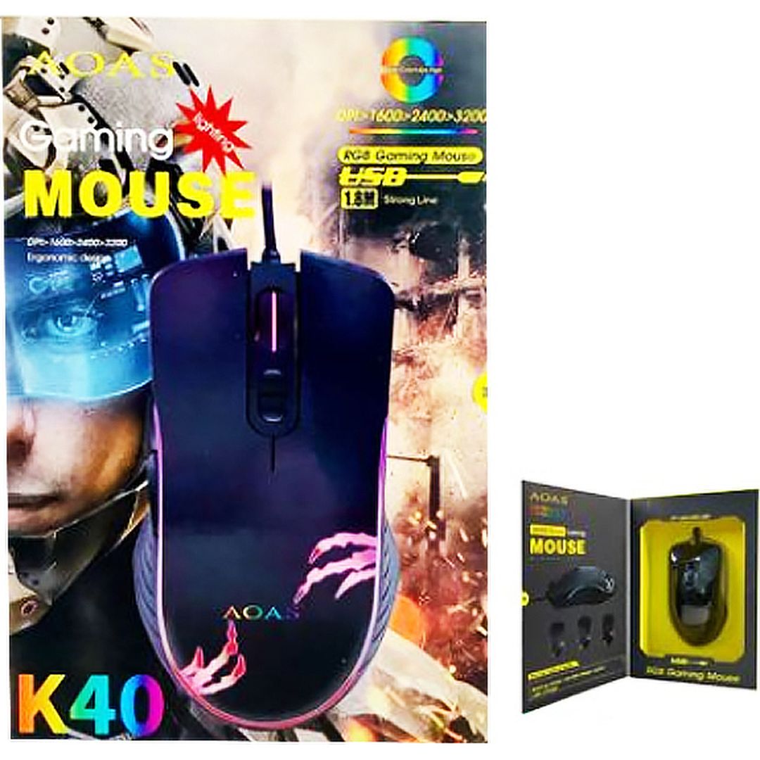 AOAS K40 RGB Gaming Ποντίκι Μαύρο