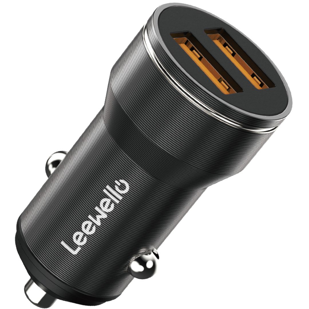 Leewello LW-143 Φορτιστής Αυτοκινήτου Μαύρος Συνολικής Έντασης 2.4A με μία Θύρα USB μαζί με Καλώδιο Lightning