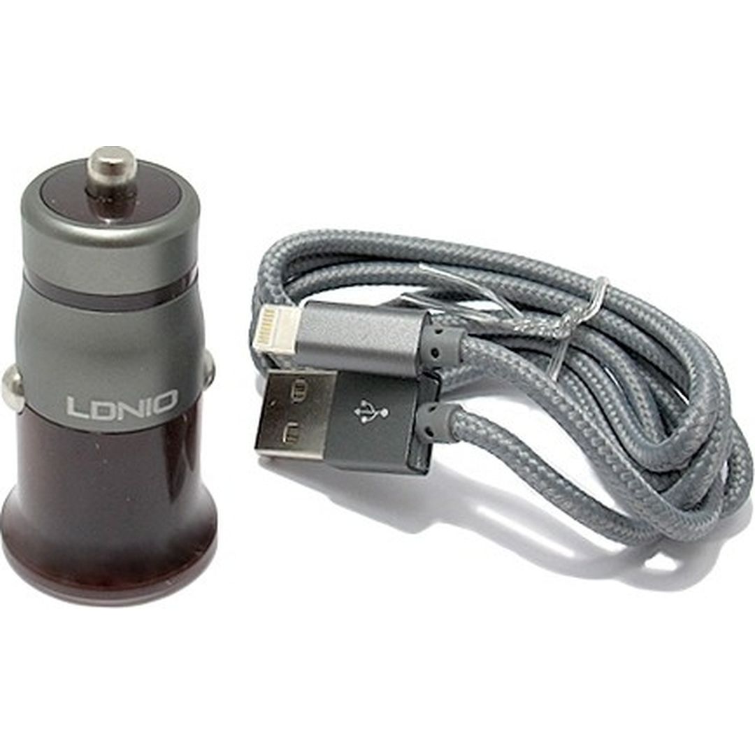 Ldnio C304Q Φορτιστής Αυτοκινήτου Μαύρος Συνολικής Έντασης 3A Γρήγορης Φόρτισης με μία Θύρα USB μαζί με Καλώδιο lightning