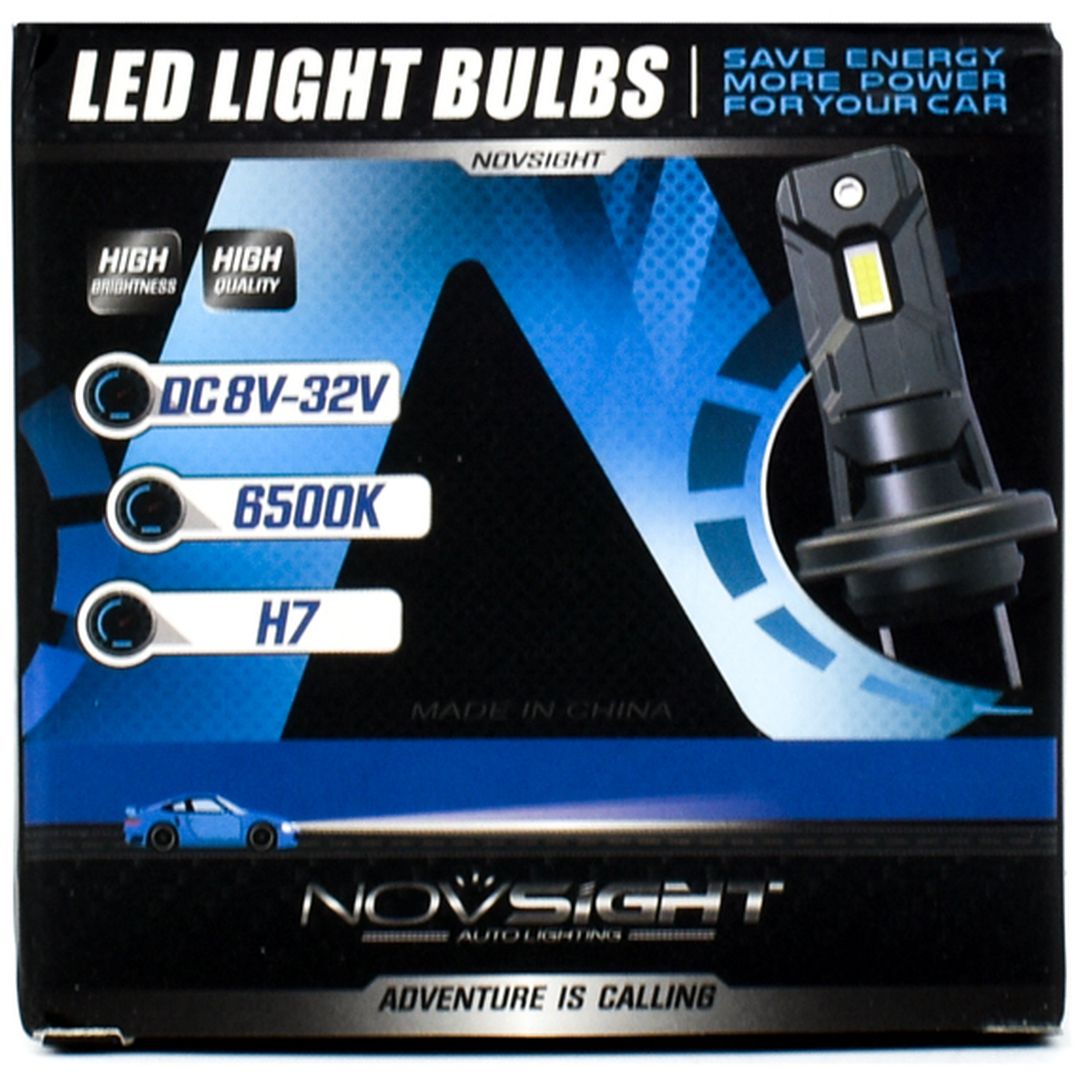 NovSight Λάμπες Αυτοκινήτου H7 LED 6500K Ψυχρό Λευκό 60W 2τμχ A500-N64-H7