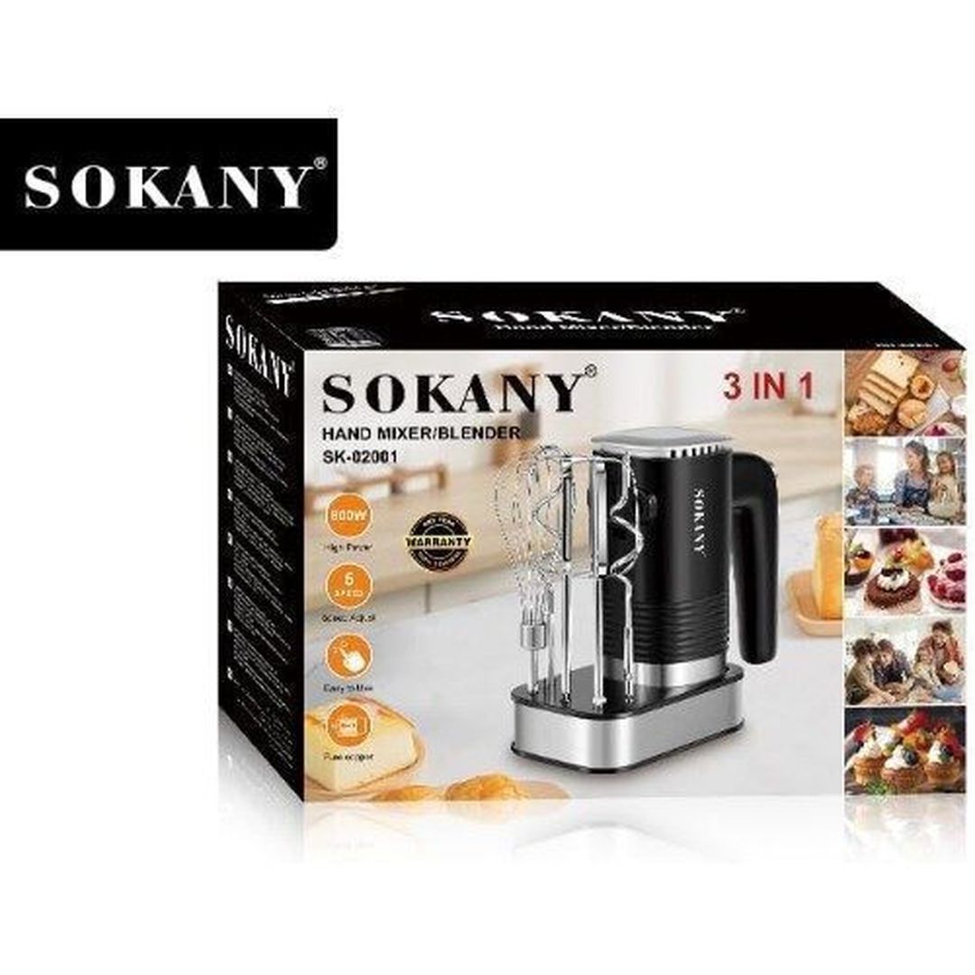 Sokany SK-02001 Μίξερ με Inox Κάδο Μαύρο 800W