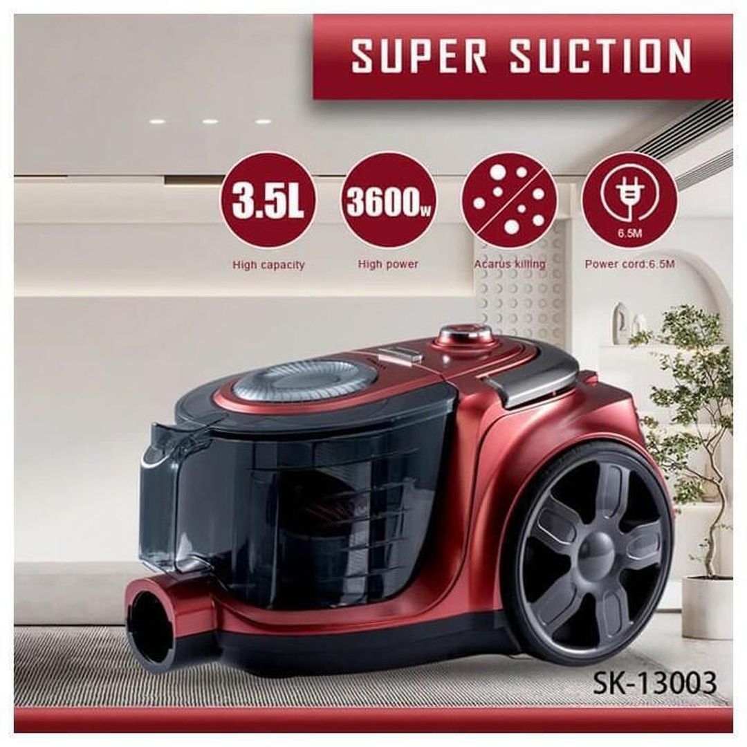 Sokany SK-13003 Σκούπα Στερεών 3600W με Κάδο 3.5lt Κόκκινη