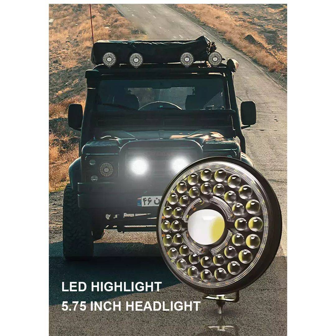 Andowl Q-LED07 Στρογγυλός Προβολέας Αυτοκινήτου LED 12V 44W 18cm με Λευκό Φωτισμό 1τμχ