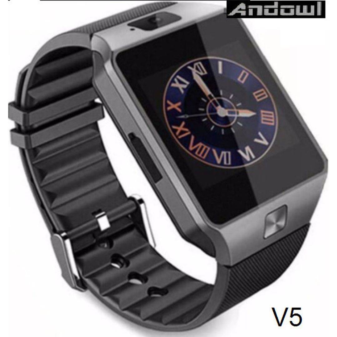 Andowl V5 Smartwatch με SIM και Παλμογράφο Μαύρο