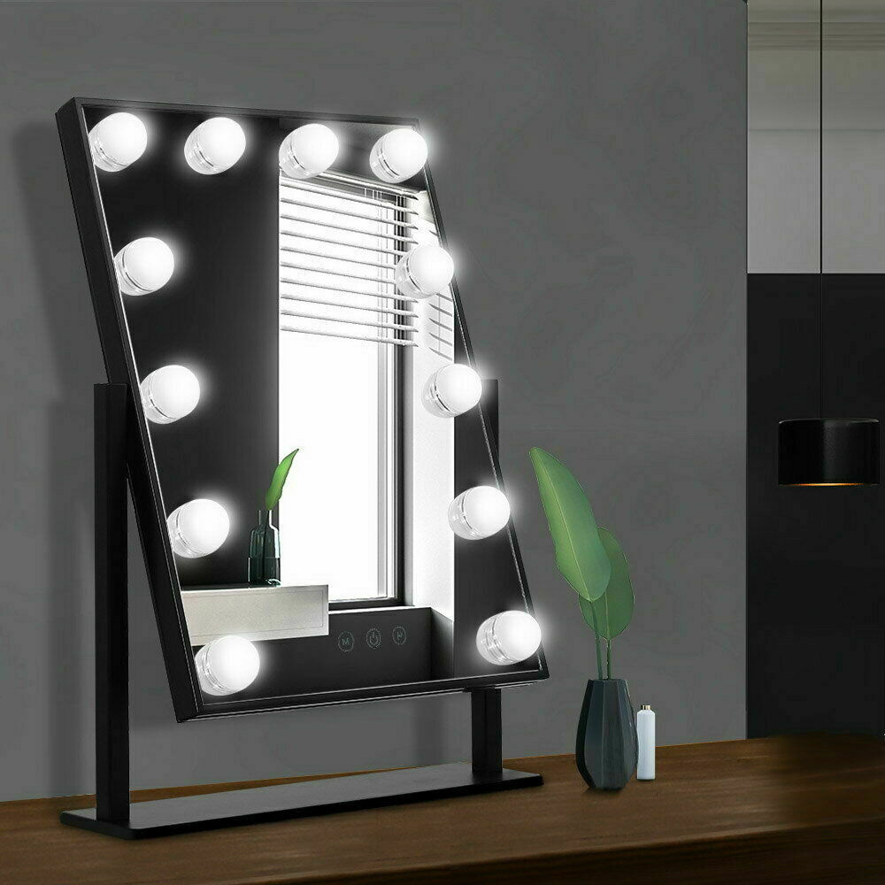 Καθρέπτης Μακιγιάζ Επιτραπέζιος με Φως 30x40cm Μαύρος