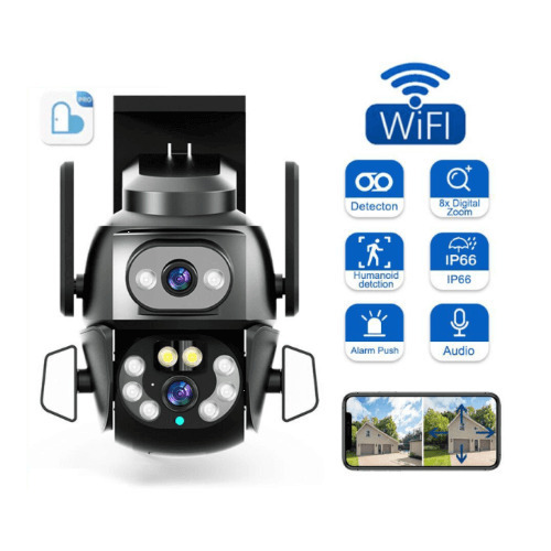 Andowl Q-S800 CCTV Κάμερα Παρακολούθησης Wi-Fi 4K Αδιάβροχη με Αμφίδρομη Επικοινωνία σε Μαύρο Χρώμα