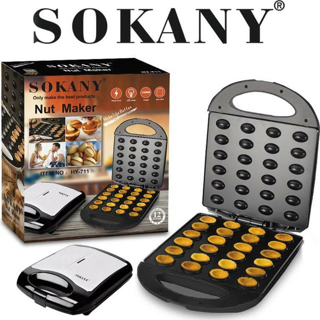 Συσκευή, παρασκευαστής για ταρτάκια 24 τμχ, ψηστιέρα με αντικολλητικές πλάκες, nut maker SOKANY HY-711