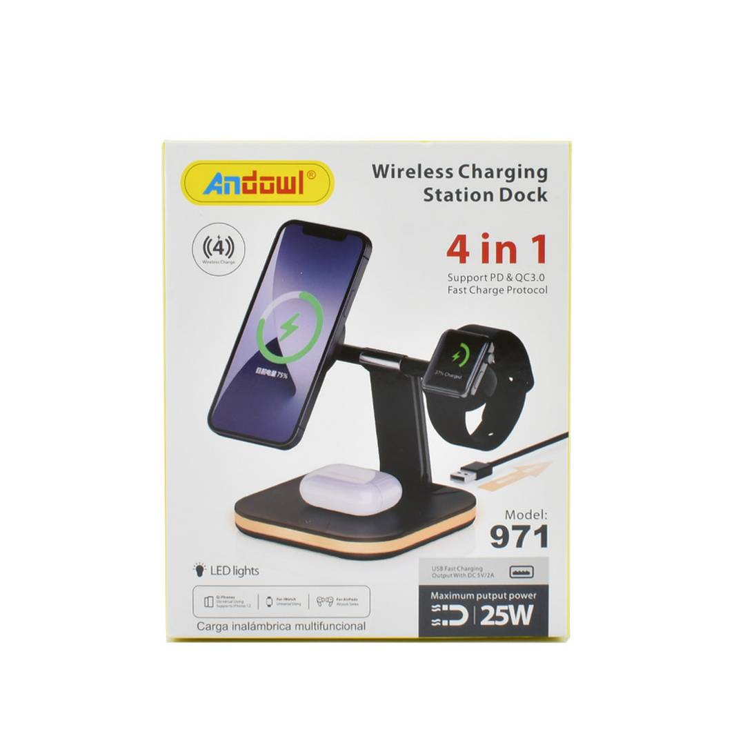 Andowl Ασύρματος Φορτιστής (Qi Pad) 25W Power Delivery / Quick Charge 3.0 Μαύρος (971)