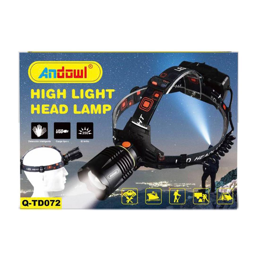 Andowl Επαναφορτιζόμενος Φακός Κεφαλής LED Q-TD072