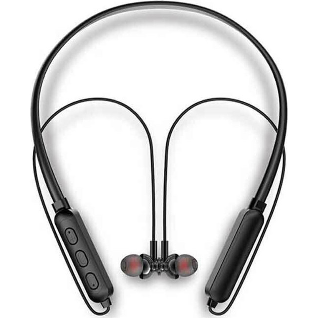 Ασύρματα sport headphones με μικρόφωνο και μαγνήτη Ezra BW11 σε μαύρο χρώμα