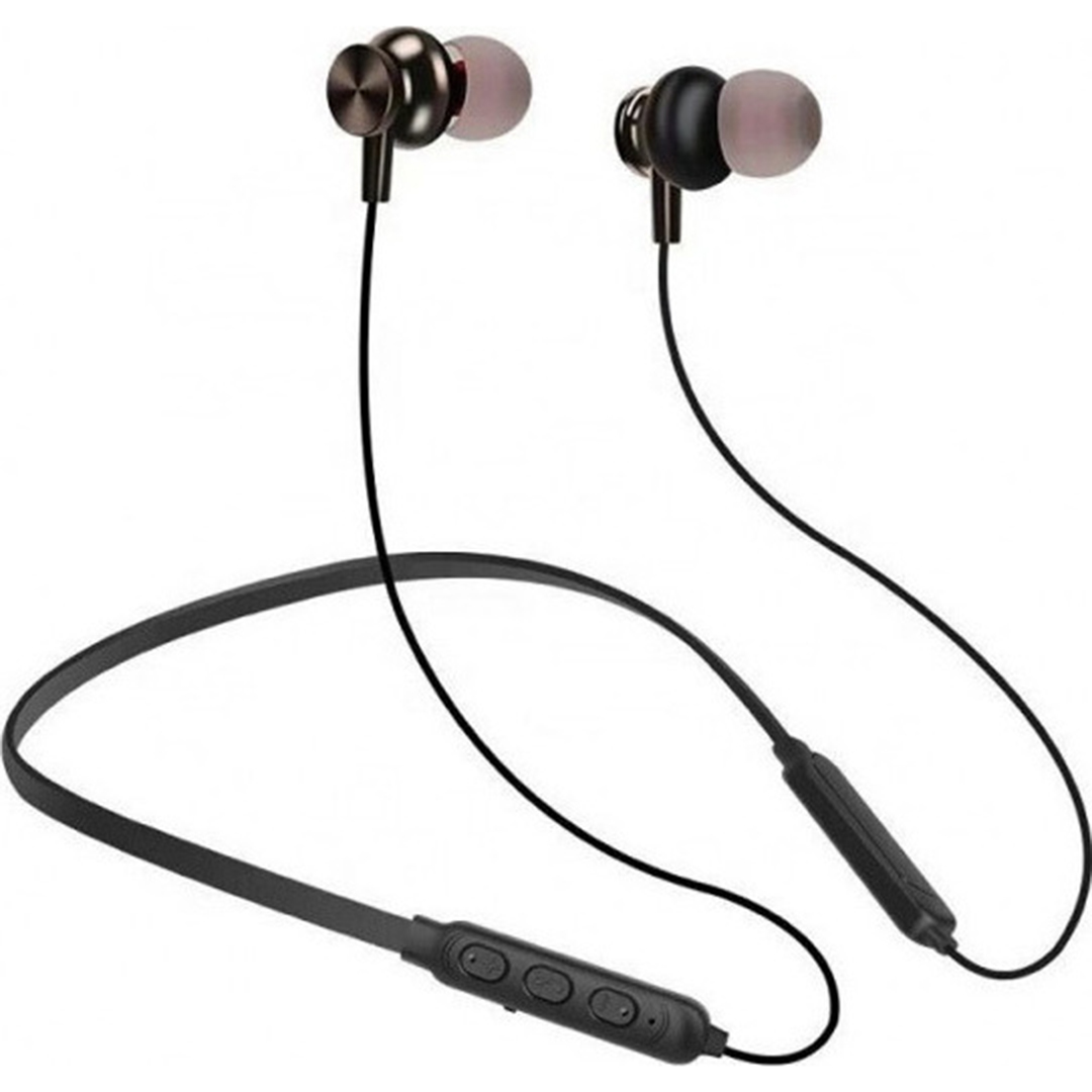 Ασύρματα sport headphones με μικρόφωνο και μαγνήτη Ezra BW11 σε μαύρο χρώμα