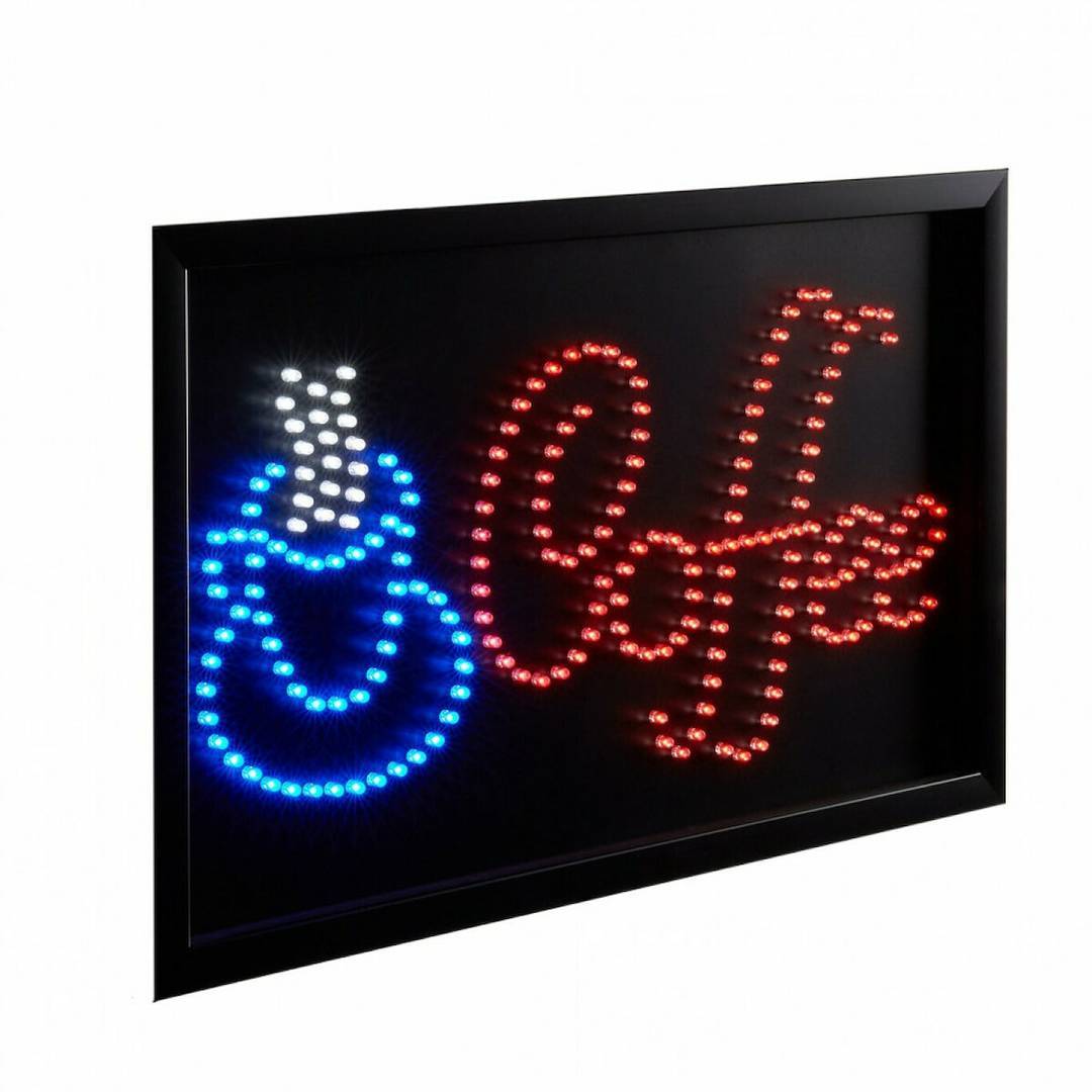 Coffee Πινακίδα LED με Κίνηση Μονής Όψης Μεγάλη 55x33cm