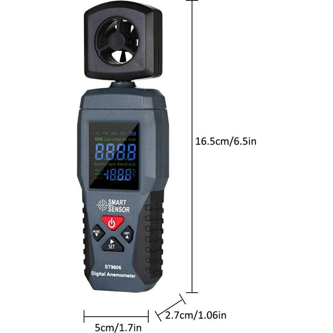 Ψηφιακό ανεμόμετρο με LCD οθόνη Smart Sensor ST-9606
