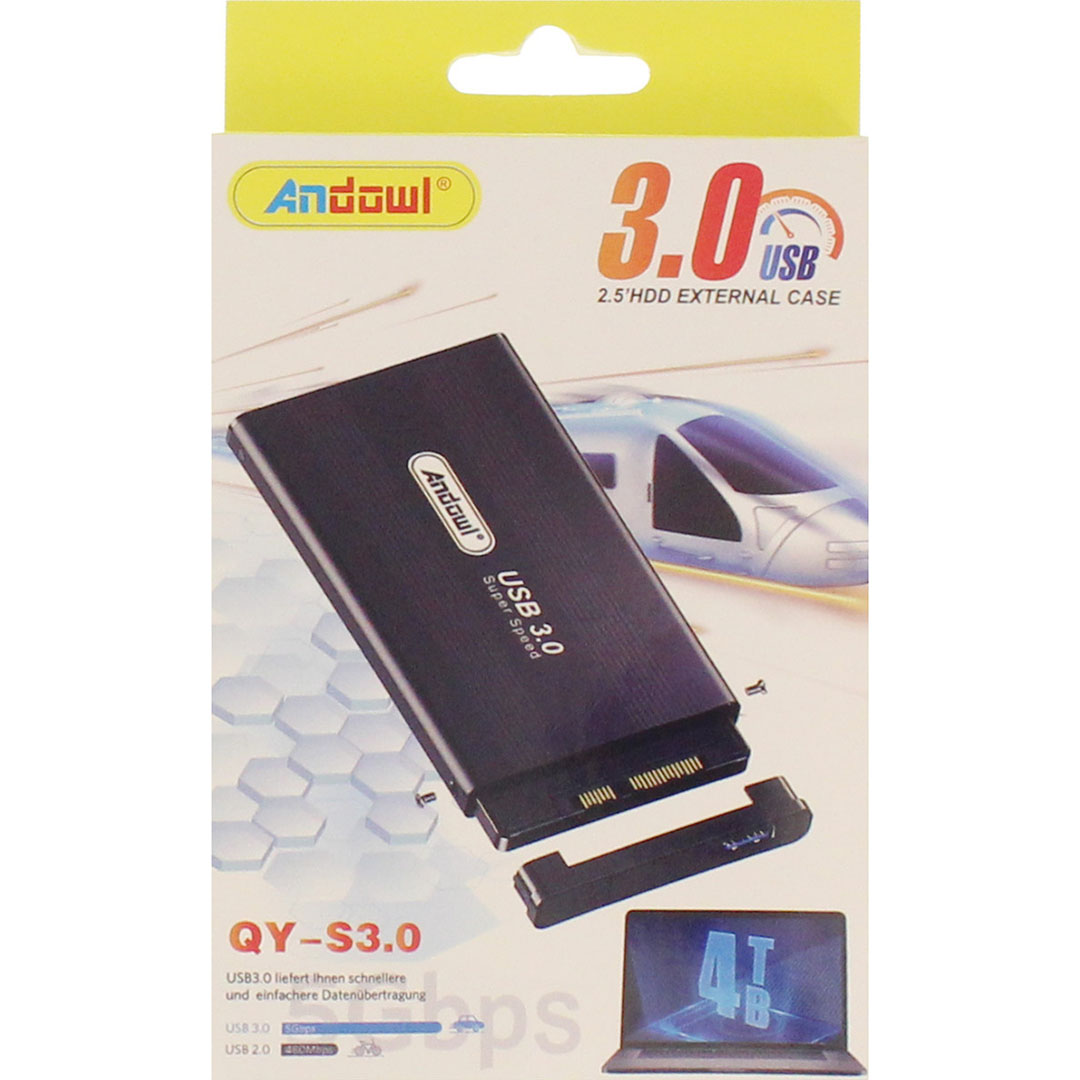 Θήκη εξωτερικού σκληρού δίσκου SATA HDD USB 3.0 2.5 inch Andowl QY-S3.0 μαύρη