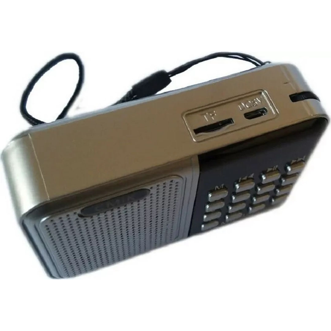 Φορητό ραδιόφωνο επαναφορτιζόμενο με USB ασημί CMiK MK-140