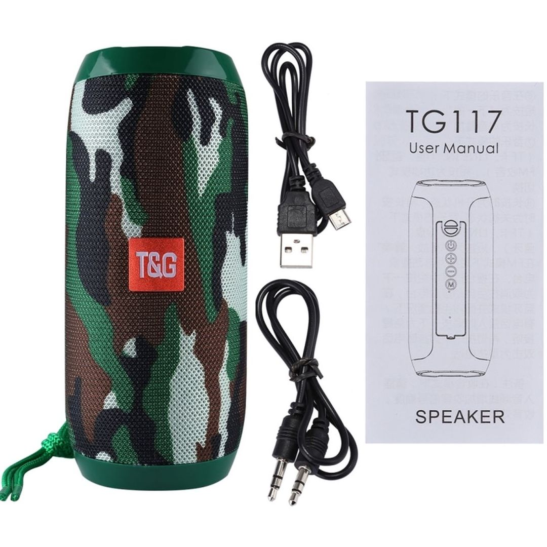 Φορητό Bluetooth Ηχείο T&G TG-117 σε μιλιτέρ χρώμα