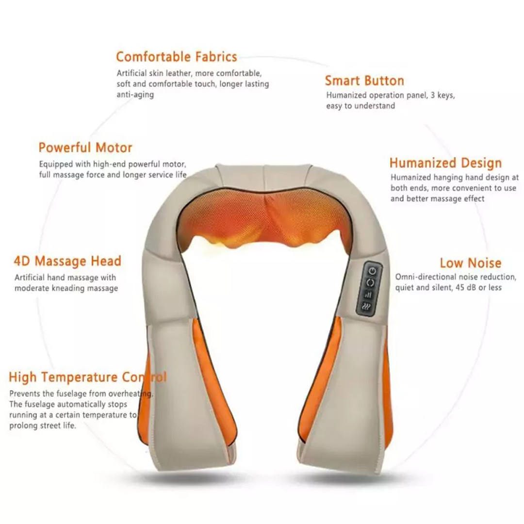 Συσκευή μαξιλάρι μασάζ σιάτσου για αντιμετώπιση του πόνου στον αυχένα, το λαιμό και την πλάτη