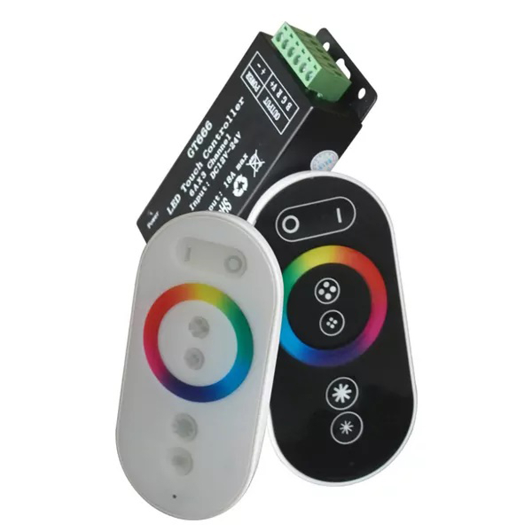 Ασύρματο RGB mini touch control για ταίνιες Led 216W σε λευκό χρώμα