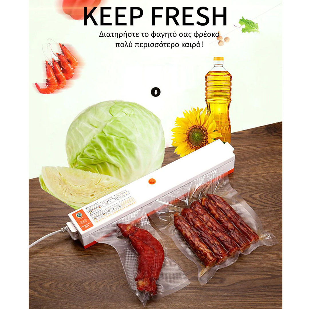Συσκευή αεροστεγούς σφραγίσματος τροφίμων κενού αέρος FreshpackPro γαλάζιο