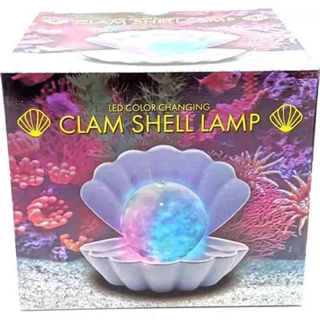 Διακοσμητικό φωτιστικό κοχύλι 18x12x15cm με μαργαριτάρι που αλλάζει χρώματα led colour changing clam shell lamp