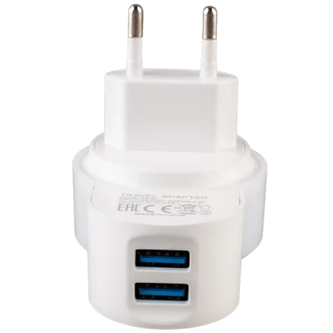 Φορτιστής χωρίς καλώδιο με 2 θύρες USB-A λευκός EZRA HC24