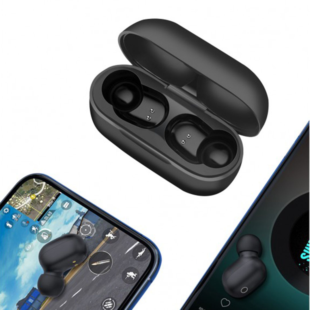 Aσύρματα ακουστικά Bluetooth touch με βάση φόρτισης EZRA TWS23 μαύρο