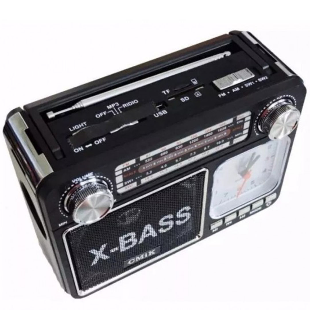 Επιτραπέζιο ραδιόφωνο επαναφορτιζόμενο με USB και SD card CMiK MK-135 μαύρο