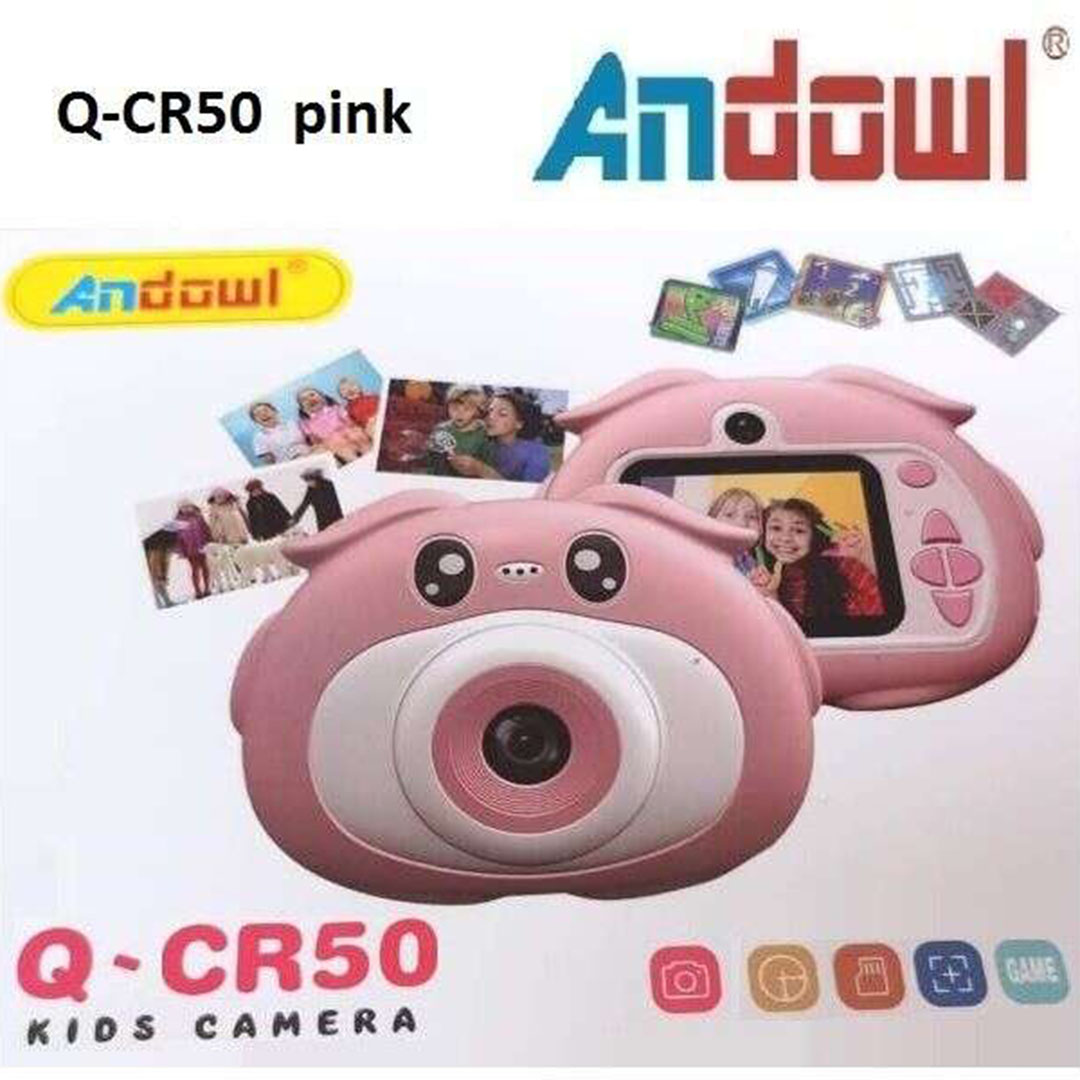 Παιδική φωτογραφική μηχανή κάμερα μπλε γουρουνάκι Andowl Q-CR50