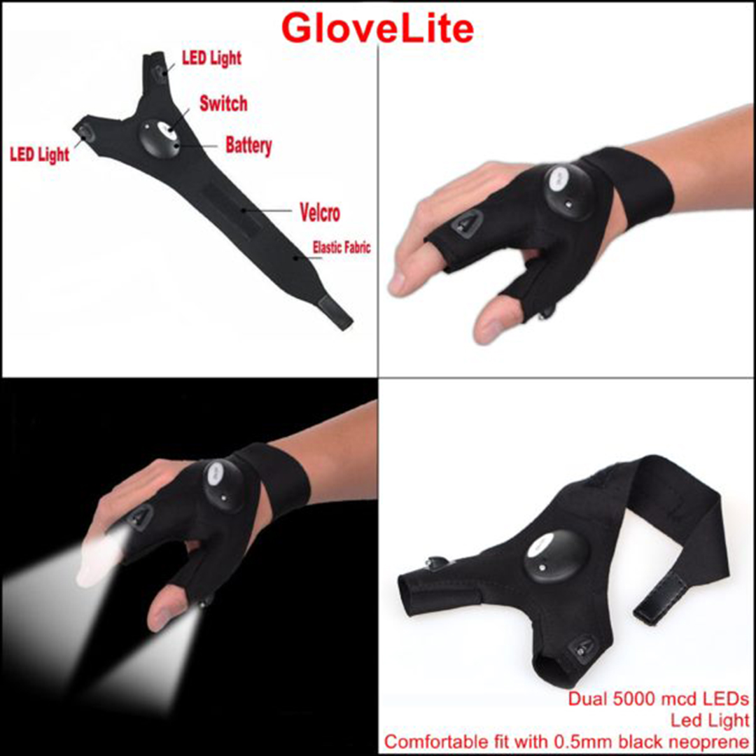 Γάντι δύο δακτύλων με δύο φακούς Led Glove Lite