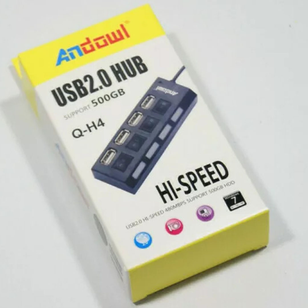 Hub USB 2.0 4 θυρών με σύνδεση USB-A Andowl Q-H4