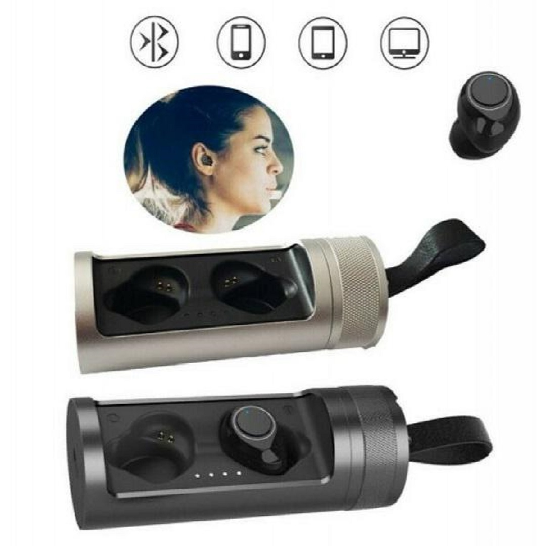 In-ear Bluetooth Handsfree ακουστικά με θήκη φόρτισης Andowl Q700 μαύρο