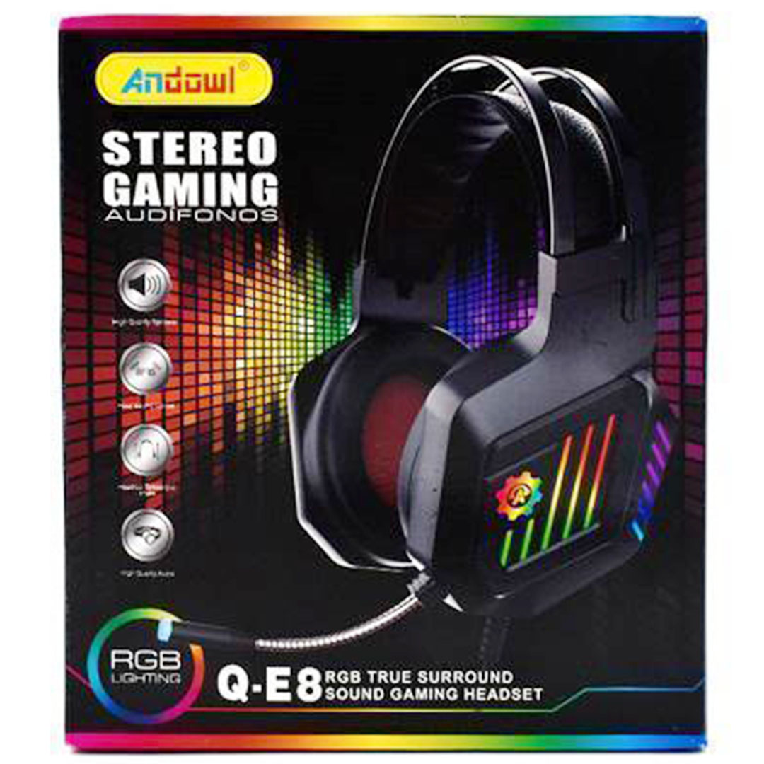 Ακουστικά stereo gaming με Led RGB φωτισμό Andowl Q-E8
