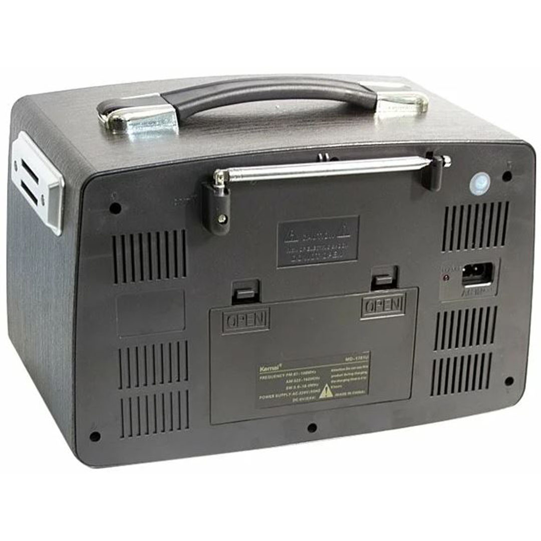 Ρετρό επιτραπέζιο επαναφορτιζόμενο ραδιόφωνο με USB Kemai MD-1701BT μαύρο