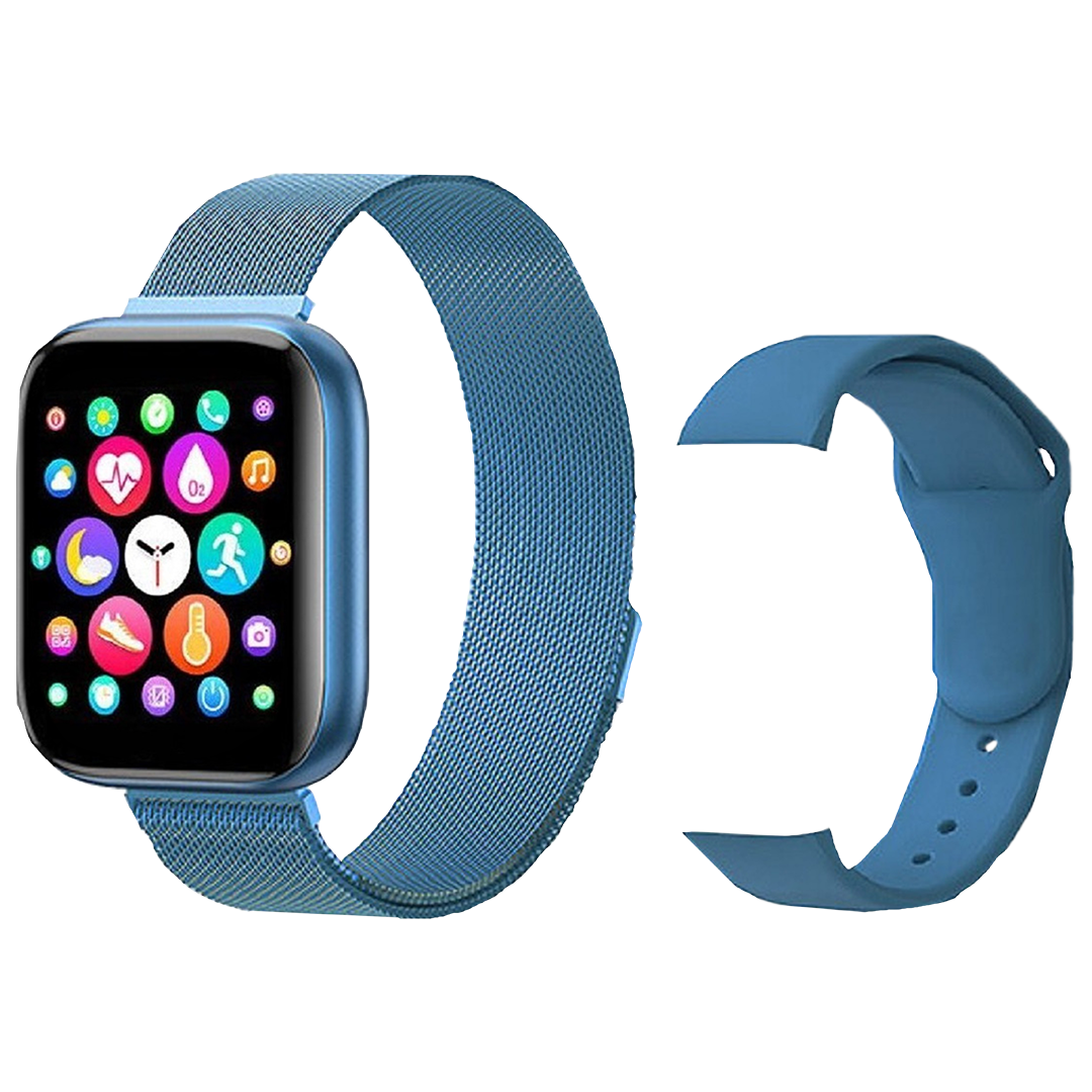 Smartwatch με παλμογράφο και Δώρο ανταλλακτικό λουράκι γαλάζιο